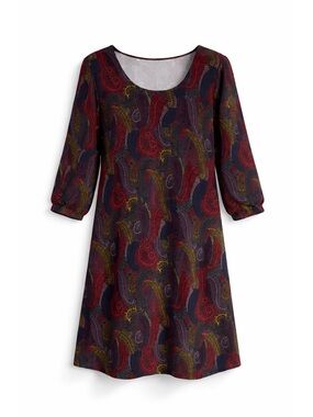 Ryan Wythe Multicolor Paisley Dress Boho Shift Tunic 3/4 Sleeve Womens 1X